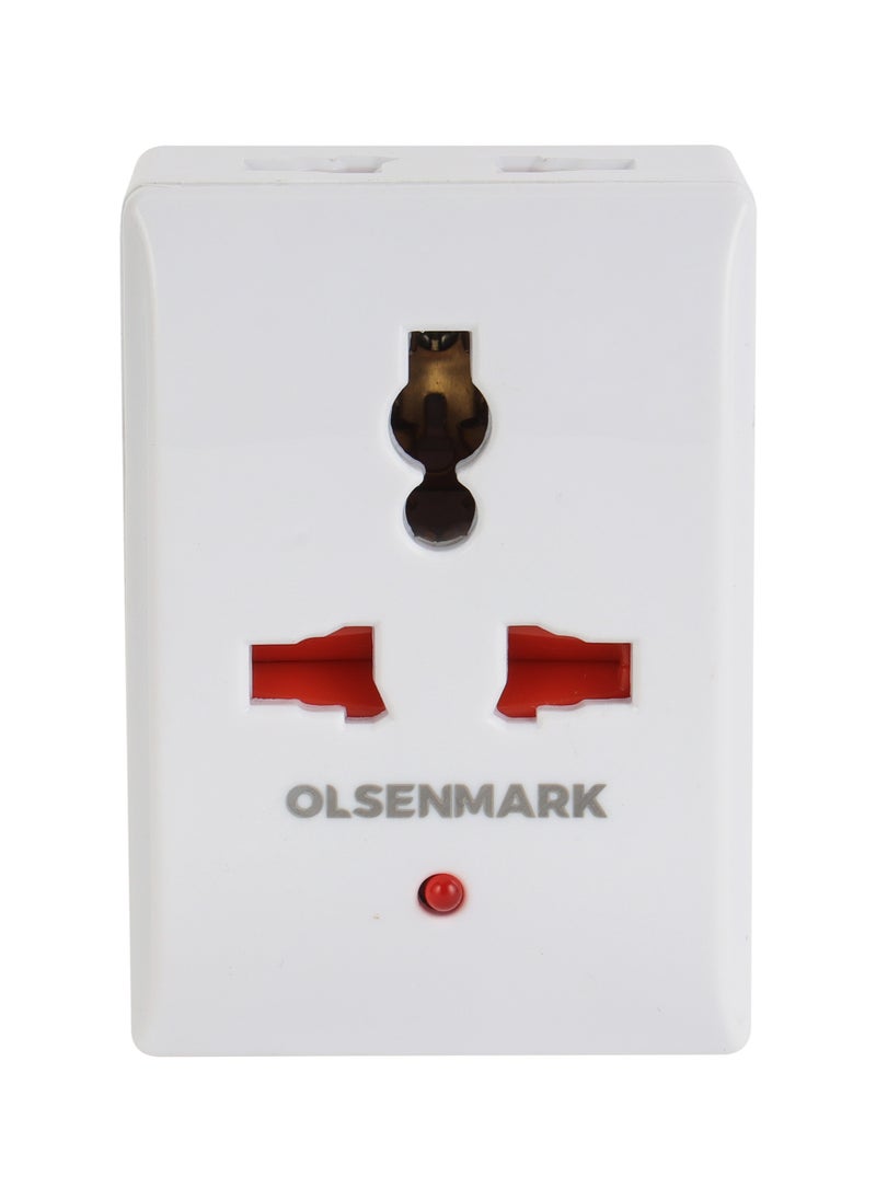 Olsenmark Olsenmark 3 Way Universal Adaptor- OMES1894 Square Pin, Global Compatibility, Three Ports, Compact and Portable Design  - Image 4