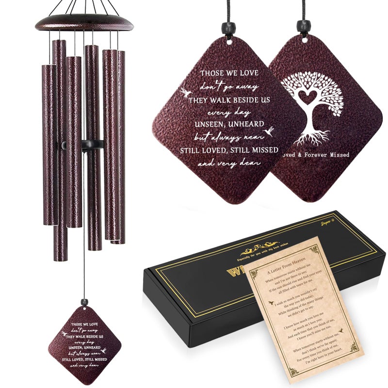 Doopeer Sympathy Gifts for Loss of Loved One, 32" Memorial Wind Chimes, Thoughtful Bereavement Gifts/Sympathy Gift/Condolences Gift Basket for Loss of Dad Mom Miscarriage (Bronze) - Image 1