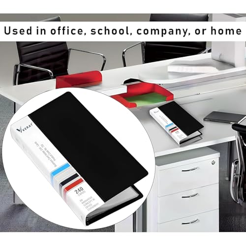VERAT Business Card Holder, 120 Pockets for 240 Cards Business Card Holder | Debit/Credit/Business/Visiting Name ID Card Holder Card Organizer Professional (Black Card Holder, 1PCS Card Holder) - Image 5