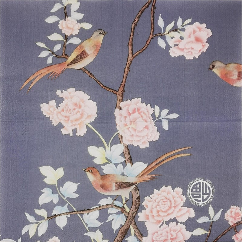 Zelten 2-Ply 20 Count Colored Paper Napkins Shabby Chic Napkins for Wedding Dinner Tea Party Decoration Blue Fook - Image 2