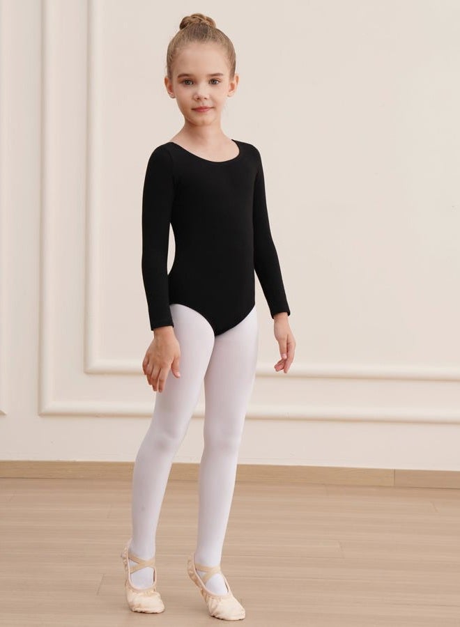 WEGETIT Long Sleeve Black Leotard for Girls Gymnastics Leotards Toddler Dance Ballet Bodysuit (Black,8-10Years) - Image 3
