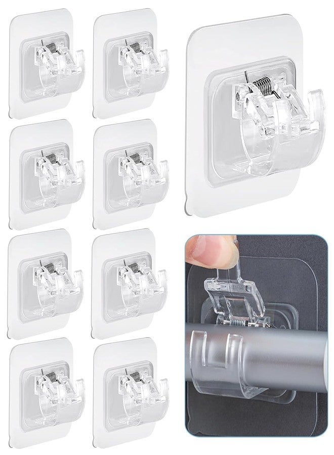 Jeruki Pack of 10 Self-Adhesive Curtain Rod Holders, Nail-Free Adjustable Rod Holders, Towel Rods, Curtains Hooks Holder for Living Room, Bedroom, Bathroom, Hotel Pipe HOLDER-10 - Image 1