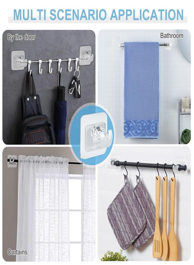 Jeruki Pack of 10 Self-Adhesive Curtain Rod Holders, Nail-Free Adjustable Rod Holders, Towel Rods, Curtains Hooks Holder for Living Room, Bedroom, Bathroom, Hotel Pipe HOLDER-10 - Image 3