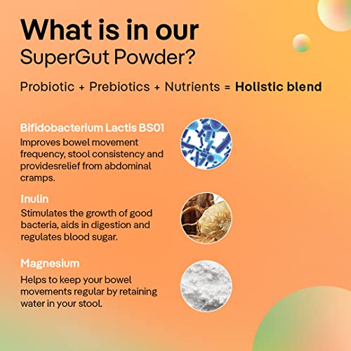 The Good Bug Smooth Move SuperGut Powder|1 Billion CFU of Clinically Proven Strains| Pre + Probiotic + Nutrients|Eases Constipation|Helps Regularise Bowel Movements|30 Days Pack, 30 grams - Image 3
