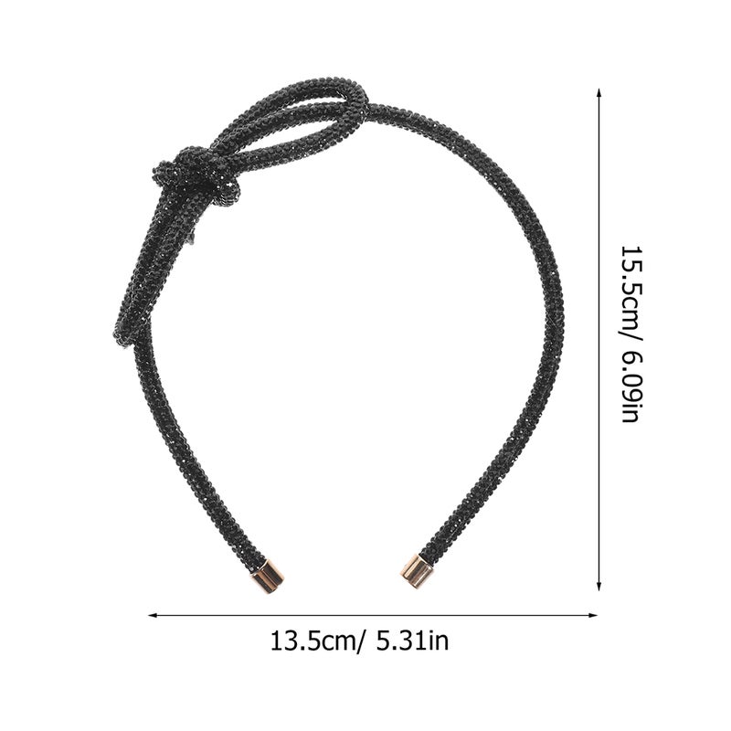 Sparkly Rhinestone Headband For Women Elegant Hairband With For Washing Face Makeup Skincare Routine And Daily Black - Image 3
