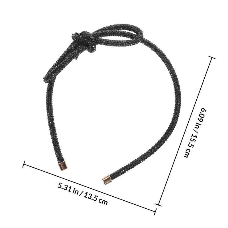 Sparkly Rhinestone Headband For Women Elegant Hairband With For Washing Face Makeup Skincare Routine And Daily Black - Image 2