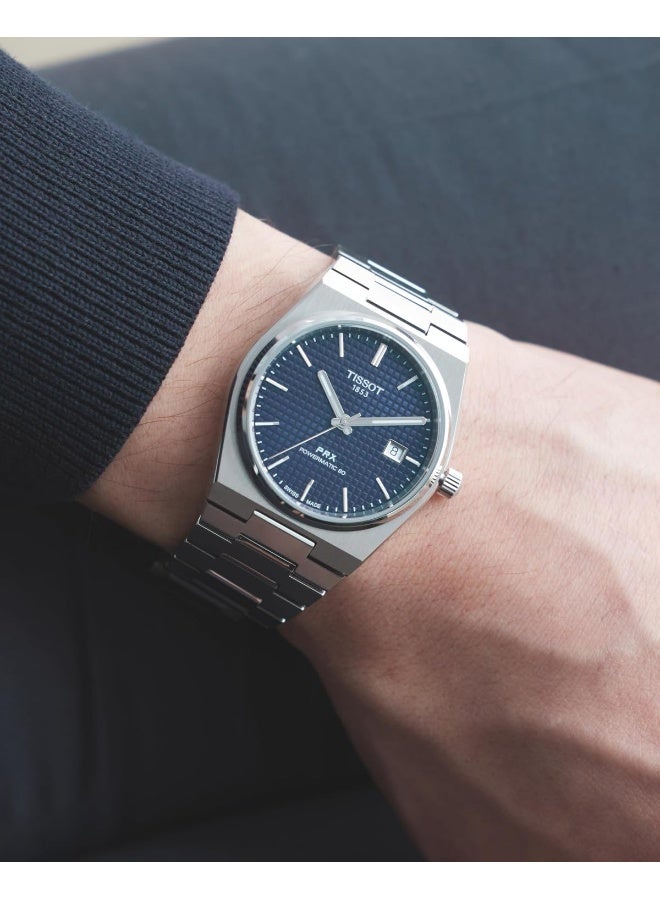 TISSOT Men's PRX Swiss Automatic Dress Watch with Stainless Steel Strap T137.407.11.041.00 - Image 5