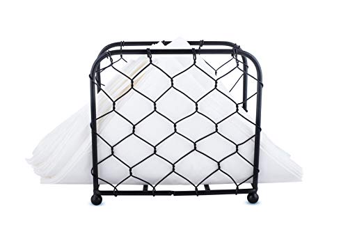 GoCraft Chicken Wire Napkin Holder – Rustic Farmhouse Black Finish, Durable & Stylish Napkin Holder for Kitchen, Dining Table, Countertop, Home Décor, Vintage Design, Functional Organizer - Image 3