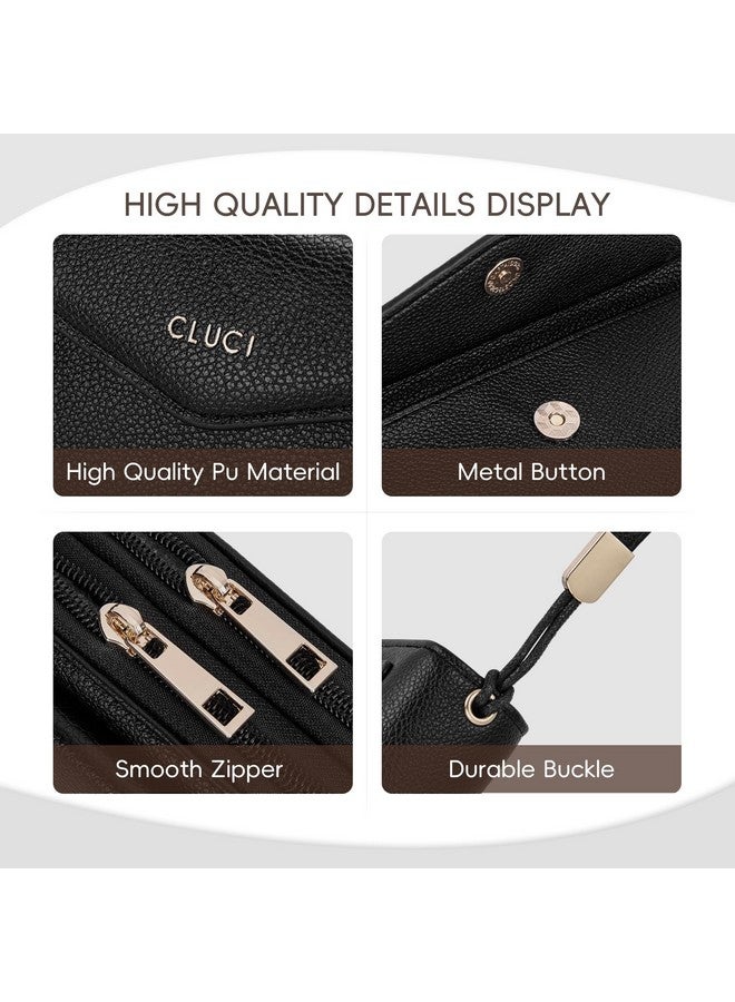 CLUCI Wallet Women RFID Blocking Credit Card Holder Large Capacity Wristlet Purse Multi Card Long Ladies Billfold Black - Image 3