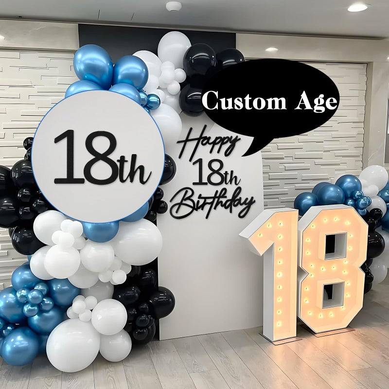 MASTRON Happy Birthday with 0-9 Numbers Sign for Backdrop - Felt Custom Age Happy Birthday Decal for Balloon Arch Birthday Decorations Baby Shower - Black - Image 3