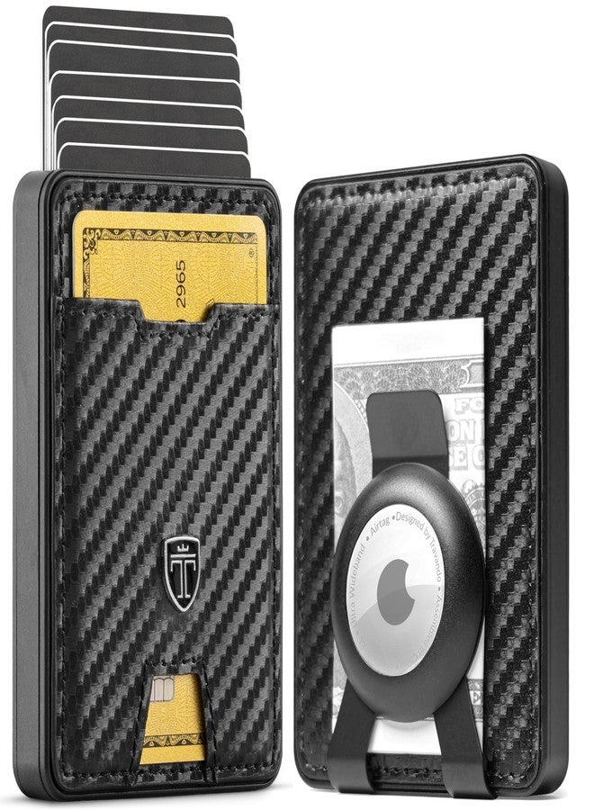TRAVANDO Swype Slim Wallet for Men Metal RFID Blocking Mens Wallet Card Case (With AirTag* Pocket) - Image 1