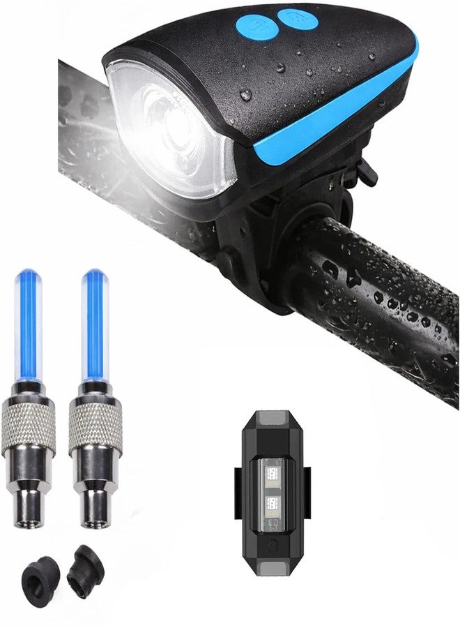 Kaashnic Rechargeable Premium Cycle Front, Helmet & Valve Light and with Horn Waterproof Cycle Light Multicolor - Image 1