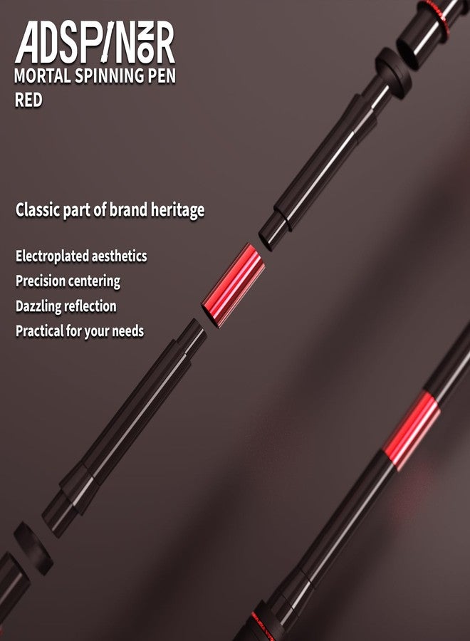 ADSPINZOR Mortal Spinning Pen Mod by Mr. Nope Professional Trick Pen for Tricks & Relief Anti-Slip, Long, Red - Image 5