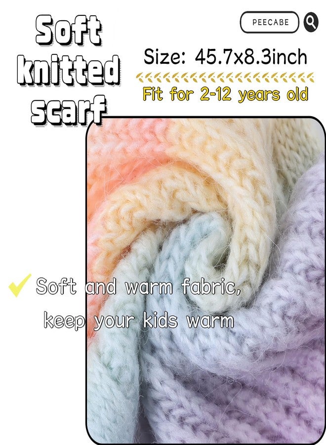 Peecabe Kids Scarf Soft Warm Knit Neck Warmer Winter Classic Scarf for Boys Girls (Colorful) - Image 5