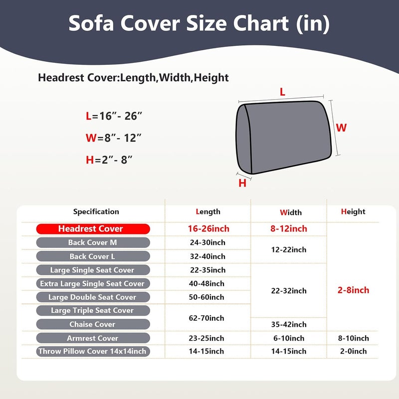 Yoovat Magic Sofa Covers Magic Sofa Couch Covers 2024 New Wear-Resistant Universal Sofa Cover Stretch for Sectional Slipcovers (Texture-Gray Blue,Headrest Cover) - Image 3