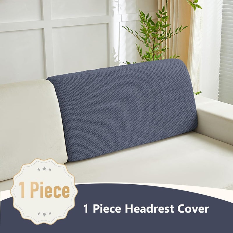 Yoovat Magic Sofa Covers Magic Sofa Couch Covers 2024 New Wear-Resistant Universal Sofa Cover Stretch for Sectional Slipcovers (Texture-Gray Blue,Headrest Cover) - Image 2