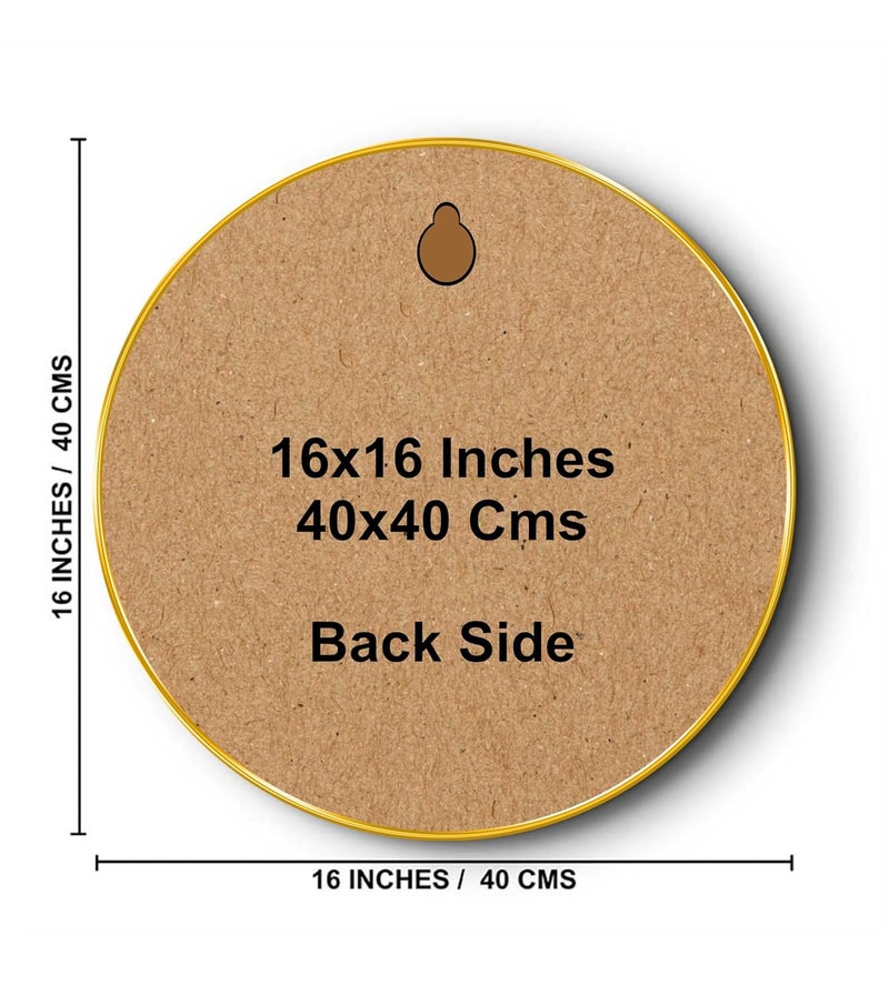 SAF Modern Floral Vase Round Wall Painting – Elegant Red & Yellow Flower Art in Golden Frame | Contemporary Decorative Artwork for Living Room, Bedroom, Office, Café (16 X 16 Inch) GRM-279 - Image 5