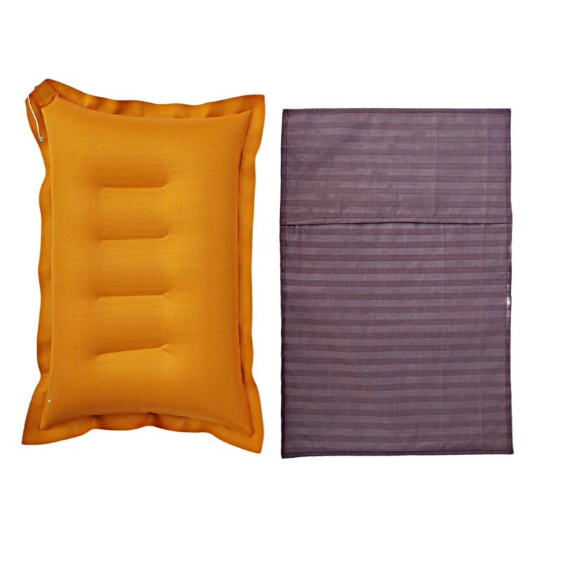 Pack of 1 Pcs. Multi Color Cotton Air Pillow with Pillow Cover for Traveling. Pillow for Traveling in Bus Train and Flight.  - Image 2