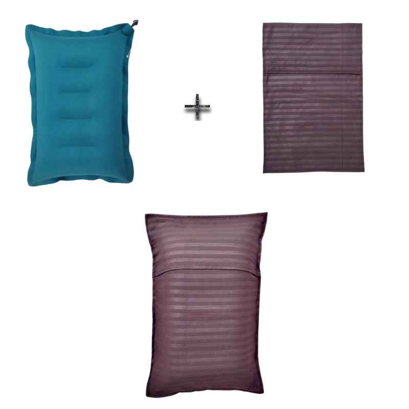 Pack of 1 Pcs. Multi Color Cotton Air Pillow with Pillow Cover for Traveling. Pillow for Traveling in Bus Train and Flight.  - Image 5