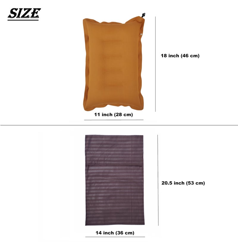 Pack of 1 Pcs. Multi Color Cotton Air Pillow with Pillow Cover for Traveling. Pillow for Traveling in Bus Train and Flight.  - Image 4