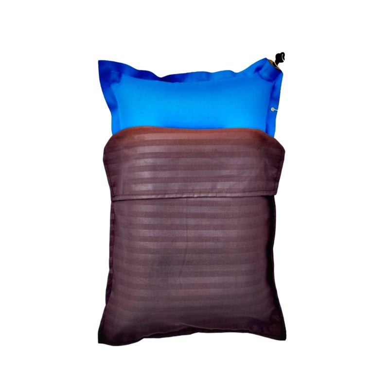 Pack of 1 Pcs. Multi Color Cotton Air Pillow with Pillow Cover for Traveling. Pillow for Traveling in Bus Train and Flight.  - Image 1
