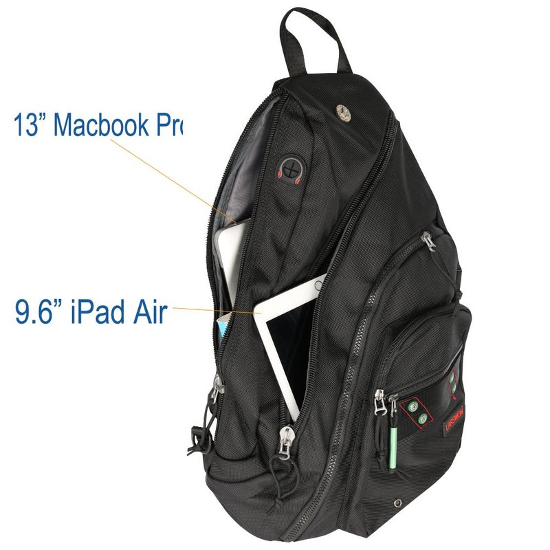 Larswon Sling Backpack, Sling Bag Laptop, Crossbody Bag Men, Shoulder Bags Black - Image 3