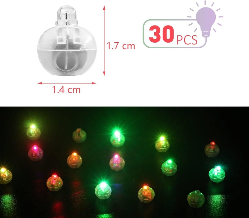 LIHAO 30PCS Mini LED Lights, Flash LED Balloons Light Up Balloons for Party Decorations Neon Party Lights for Paper Lanterns Birthday Party Wedding Easter Eggs Halloween Christmas Decoration-Colorful - Image 2