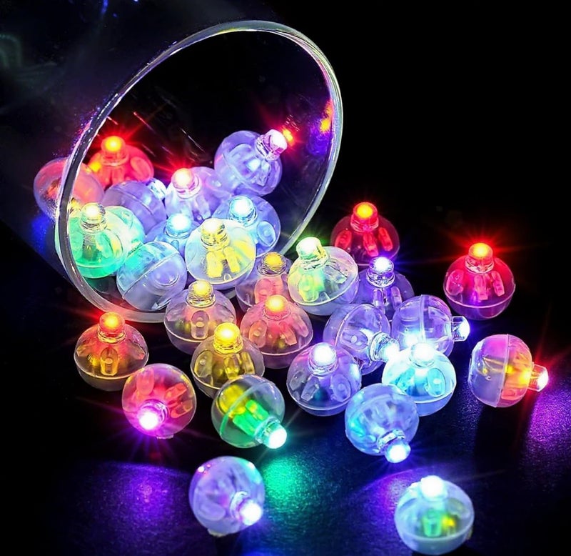 LIHAO 30PCS Mini LED Lights, Flash LED Balloons Light Up Balloons for Party Decorations Neon Party Lights for Paper Lanterns Birthday Party Wedding Easter Eggs Halloween Christmas Decoration-Colorful - Image 1