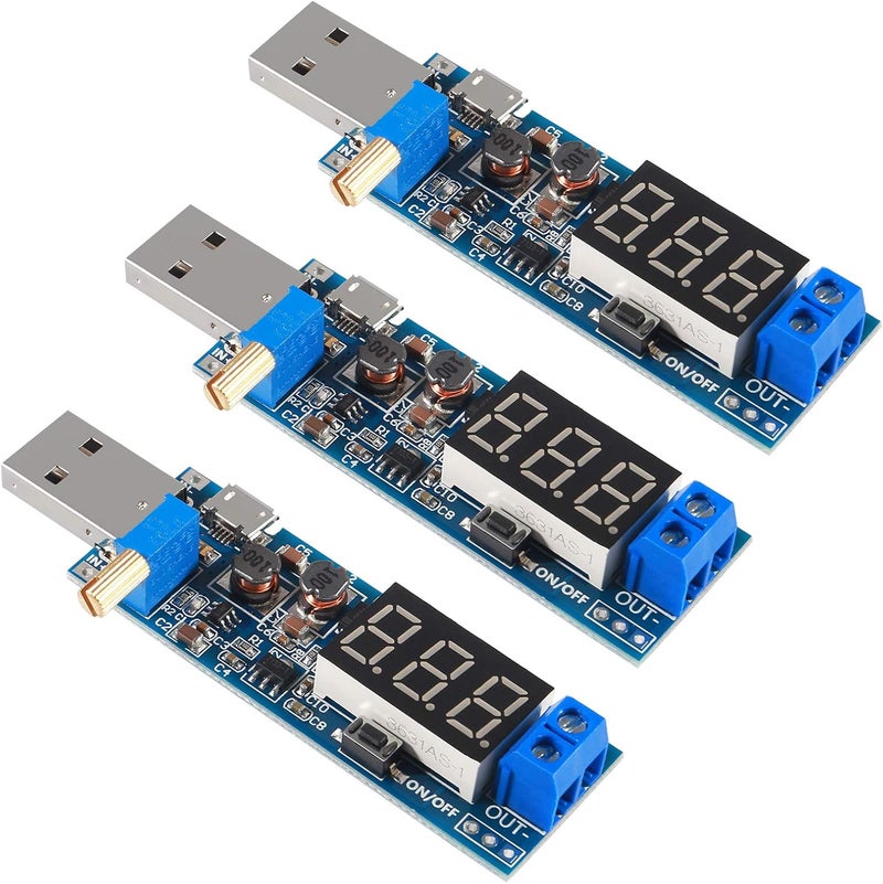 ALMOCN 3pcs USB Buck Boost Converter 3.5V-12V to 1.2V-24V DC-DC Step Up Step Down Power Supply Module Voltage Regulator 5V to 3.3V 9V 12V 18V 24V - Image 1
