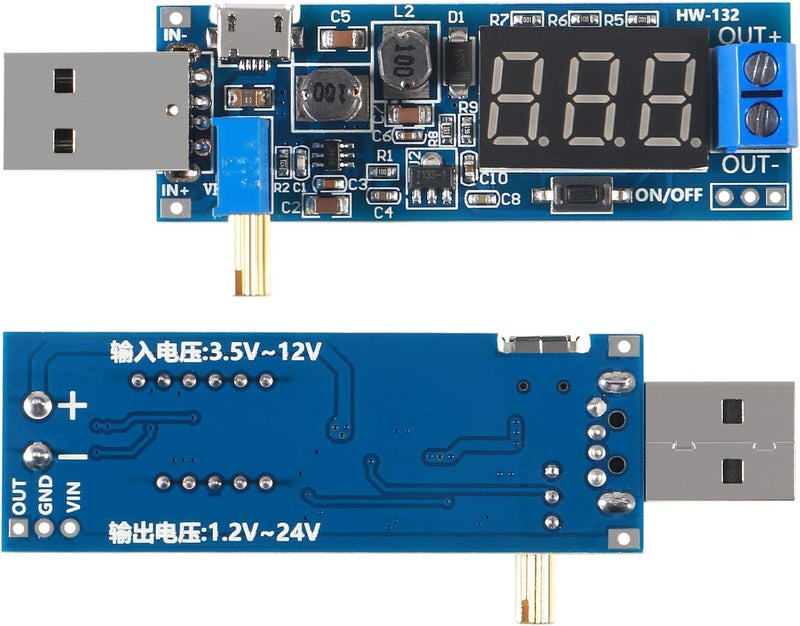 ALMOCN 3pcs USB Buck Boost Converter 3.5V-12V to 1.2V-24V DC-DC Step Up Step Down Power Supply Module Voltage Regulator 5V to 3.3V 9V 12V 18V 24V - Image 2