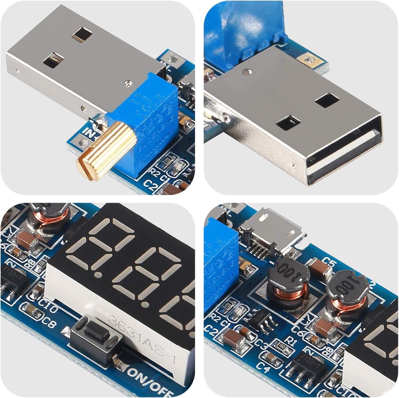 ALMOCN 3pcs USB Buck Boost Converter 3.5V-12V to 1.2V-24V DC-DC Step Up Step Down Power Supply Module Voltage Regulator 5V to 3.3V 9V 12V 18V 24V - Image 3