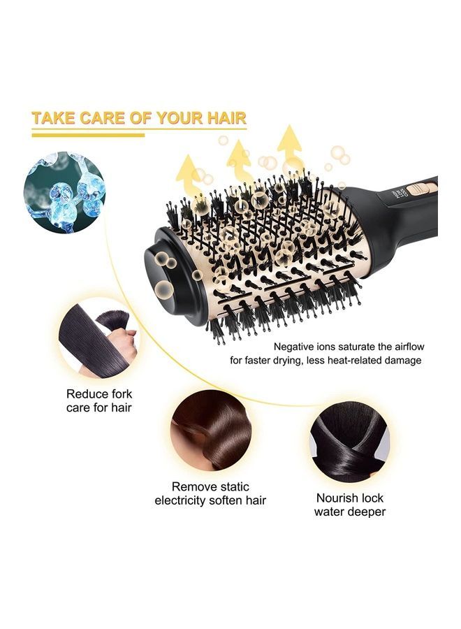 NIBEMINENT Hair Volumizer Hot Air Brush Black/Gold - Image 4