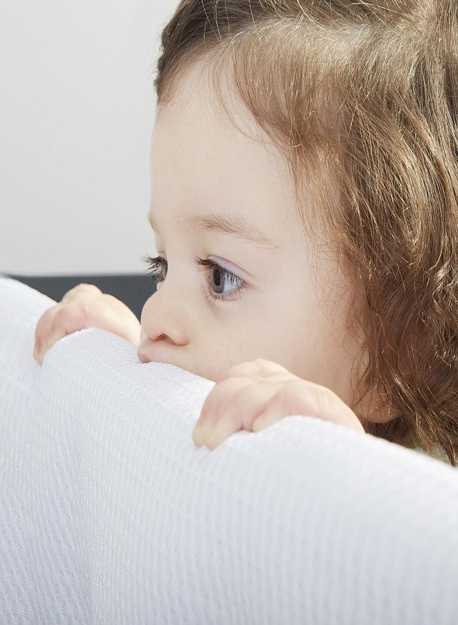 BreathableBaby Breathable Mesh RailGuard Teething Cover - White - 51” Long Panel (1) - Fits Most Full-Size and Does Not Fit Mini Cribs - Use with Coordinating Short Panels - Ecru - Image 5