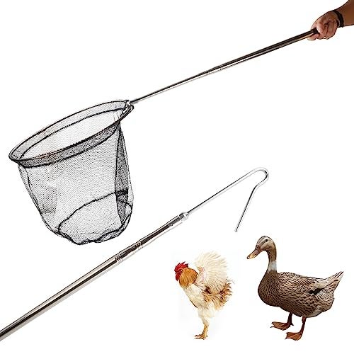 Yorikyas Animal Catch Net Pole Trap Tool Chicken Catcher Leg Hook Catching Kit Animal Control Capture Pole Cat Bird Poultry and Small Animals Trapping Net - Image 1
