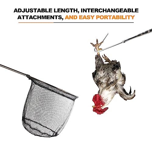 Yorikyas Animal Catch Net Pole Trap Tool Chicken Catcher Leg Hook Catching Kit Animal Control Capture Pole Cat Bird Poultry and Small Animals Trapping Net - Image 5