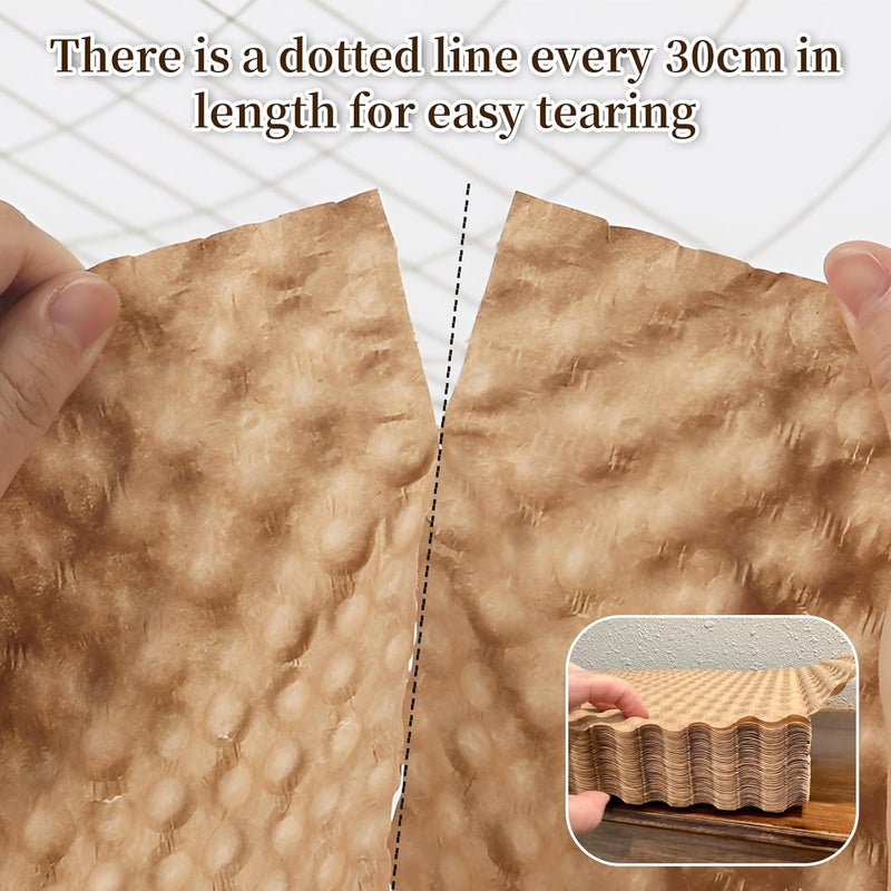 Shinok Paper Bubble Wrap 12in*96ft Eco Cushioning Wrap, Packing Supplies for Moving Shipping and Storing Delicate Items, Filler for Moving Boxes, Alternative to Plastic Bubble - Image 3