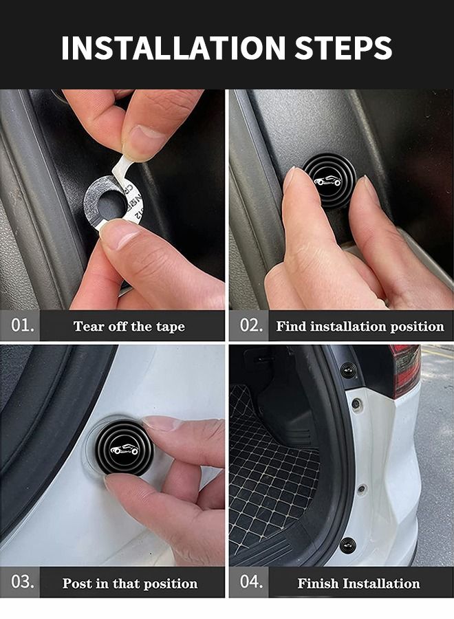 GROIC 50 Pcs Car Door Shock Absorber, Car Door Shock Absorbing PVC Gaskets,Car Door Soundproof Stickers with 30 Pcs Black and 20 Pcs Luminous Door Bumper Stickers,Automobile Decoration Products  - Image 4