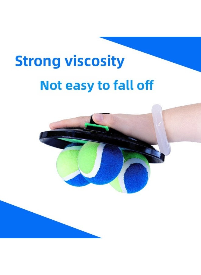 Sticky Target Ball Throwing Ball Suit Sticky Ball Kindergarten Parent-child Sports Fitness Sticky Target Ball Outdoor Seaside,-Specifications:Black Racket [blue + Green] 6 Shots, 6 Blue + Jingjingbi Riding Hard Ball Oxford Cloth Storage Bag Packaging - Image 3