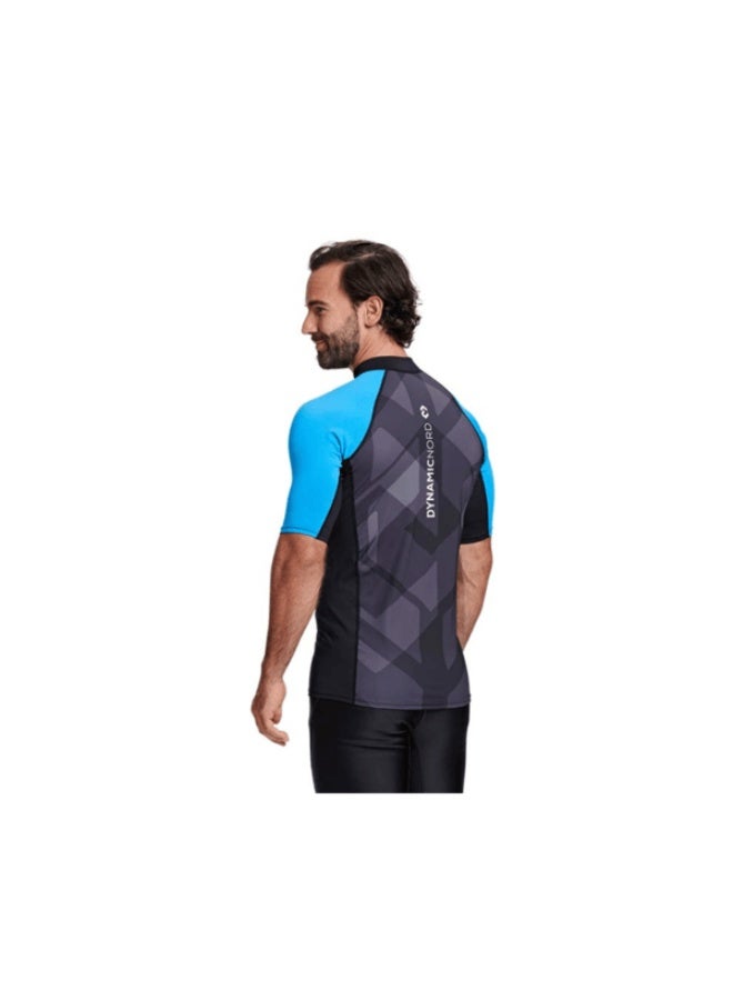 DYNAMICNORD RG-21 RASHGUARD SHORT SLEEVE MEN BLACK/BLUE XSMALL - Image 2