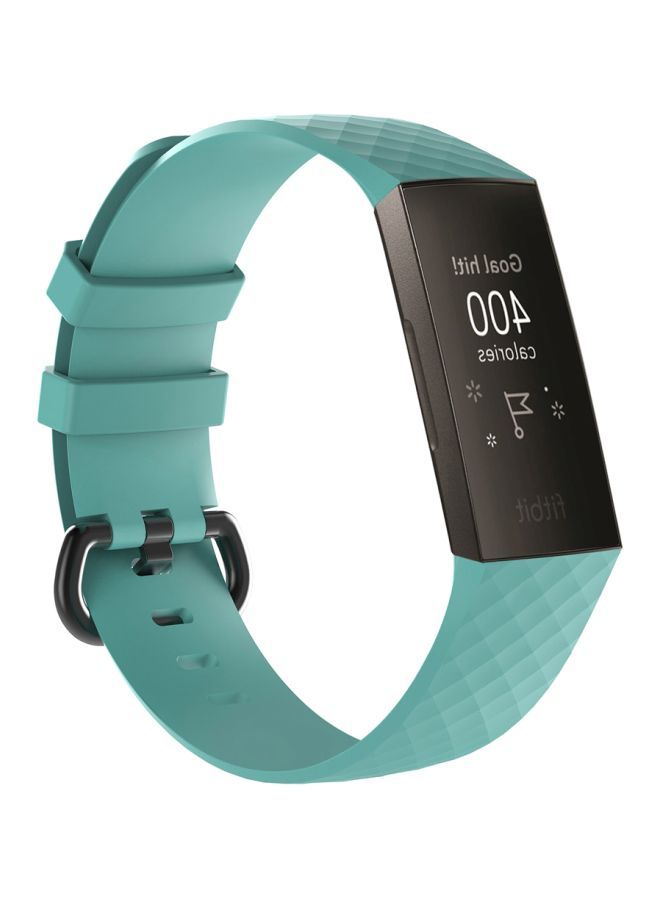 NIBEMINENT Diamond Pattern Replacement Strap For Fitbit Charge 3 Tiffany Blue - Image 2