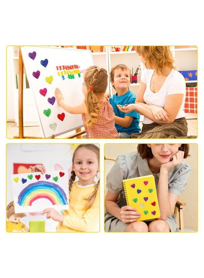 Nelisylux Heart Stickers, Valentines Stickers for Kids, 500Pcs 1 inch Self Adhesive Colorful Glitter Sticker for Reward Classroom Teacher Envelope Seal Mother Day Birthday Wedding Gift Decorative Label Sticker - Image 5