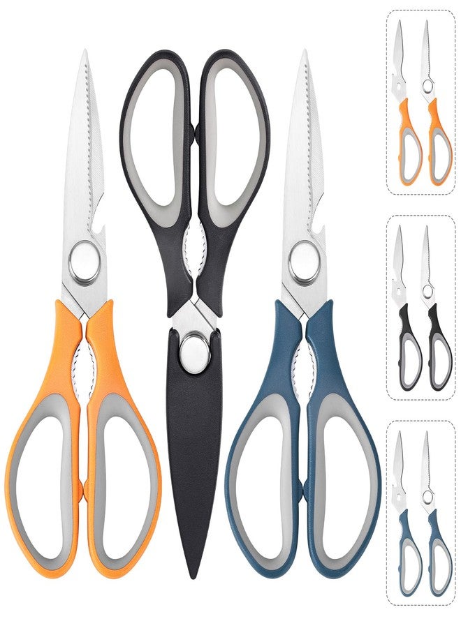 KITNATS 3-Pack Kitchen Shears Heavy Duty All Purpose Stainless Steel Scissors Dishwasher Safe Cooking for Meat, Chicken, Fish, Vegetable - Image 1