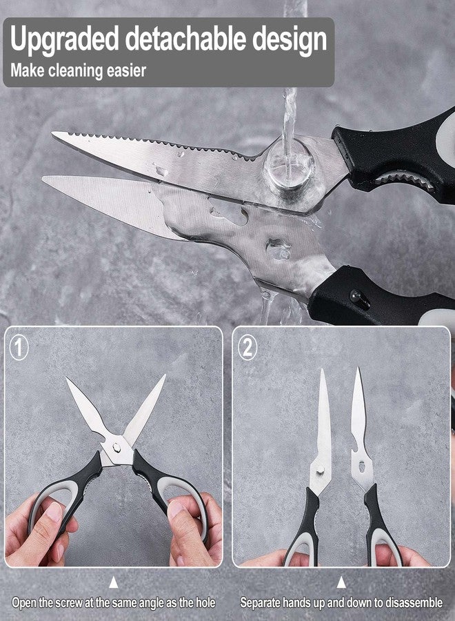 KITNATS 3-Pack Kitchen Shears Heavy Duty All Purpose Stainless Steel Scissors Dishwasher Safe Cooking for Meat, Chicken, Fish, Vegetable - Image 5