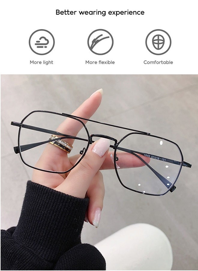 AZorb Blue Light Glasses for Men Women Metal Reading Gaming Glasses Anti Blue Light Blocking Clear Lens Aviator Square Frame UV Filter TV Computer Eyeglasses  - Image 5