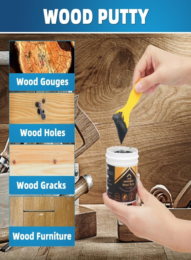 Deuvuo Black Wood Filler Putty, High-Performance Black Wood Filler Paste kit - Quickly Fix Wood Cracks and Blemishes with Wood Hole Filler - Paintable, Stainable, Sandable & Quick Drying - 9.87 Ounce - Image 2