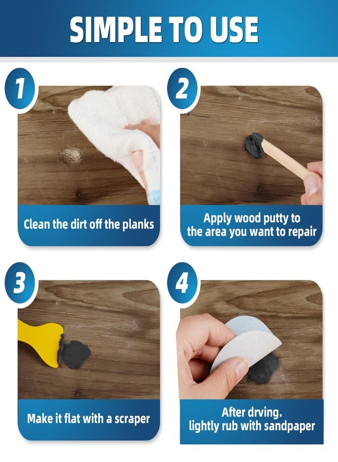 Deuvuo Black Wood Filler Putty, High-Performance Black Wood Filler Paste kit - Quickly Fix Wood Cracks and Blemishes with Wood Hole Filler - Paintable, Stainable, Sandable & Quick Drying - 9.87 Ounce - Image 4