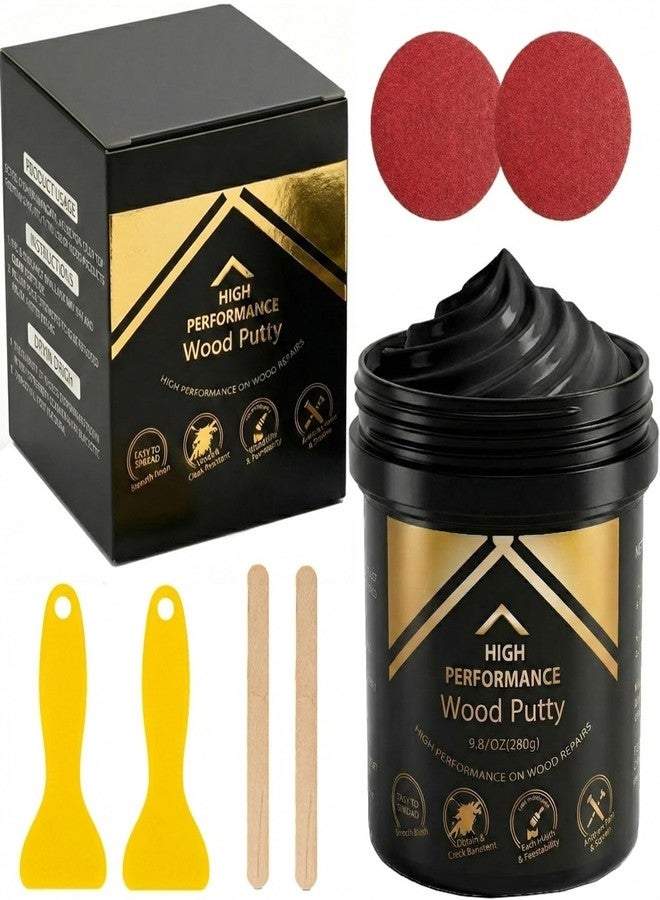 Deuvuo Black Wood Filler Putty, High-Performance Black Wood Filler Paste kit - Quickly Fix Wood Cracks and Blemishes with Wood Hole Filler - Paintable, Stainable, Sandable & Quick Drying - 9.87 Ounce - Image 1