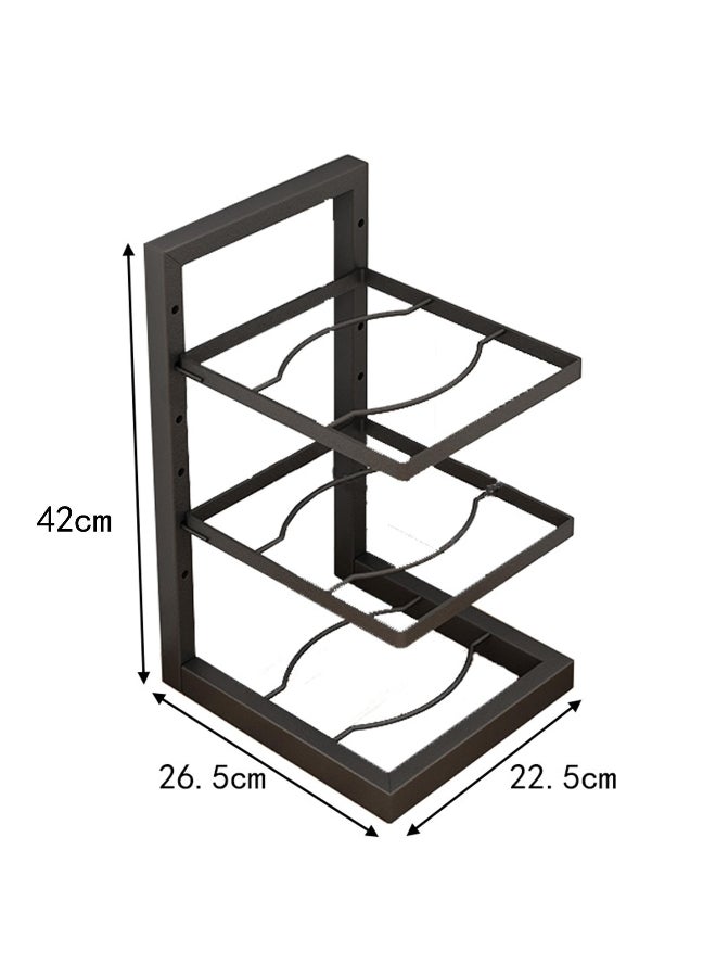 Stainless Steel Pot Rack with Utensil Storage  - Image 2