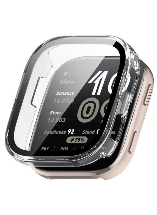 قطعة واحدة 2 في 1 واقي لـ Amazfit Bip 6 مع حامي شاشة زجاج مقوى غطاء واقي من البولي كربونات الصلب غطاء واقي للجسم كامل ضد الصدمات إكسسوارات لـ Amazfit Bip 6 شفاف - Image 1