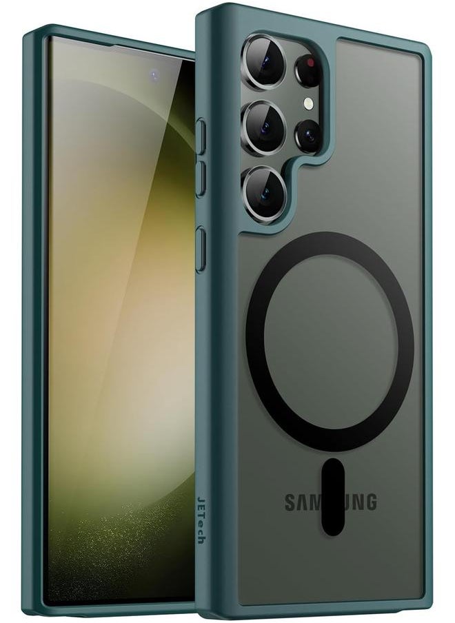 Jetech Magnetic Case For Samsung Galaxy S23 Ultra 5G 6.8 Inch Compatible With Magsafe Translucent Matte Back Shockproof Phone Cover Midnight Green  - Image 1